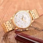 New Replica Omega DeVille Chronograph Watches Yellow Gold Silver Dial